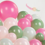Pink And Green Balloon Arch Garland Kit 154Pcs Sage Green And Pastel Pink Balloons For Girls Baby In Bloom Baby Shower Woodland Safari Wild One Baptism Birthday Summer Tropical Party Decorations