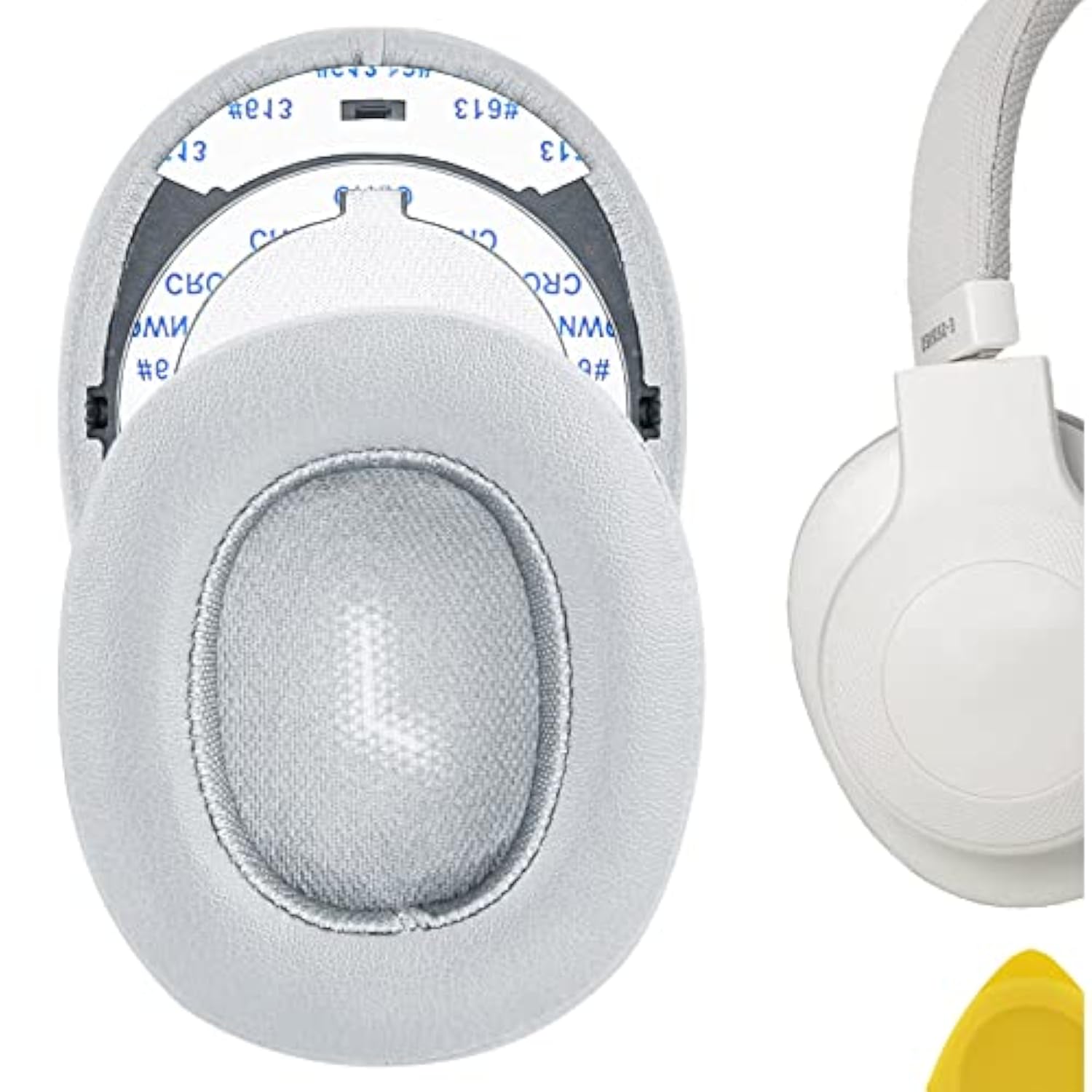 Geekria QuickFit Replacement Ear Pads for JBL E55BT Headphones Ear Cushions, Repair Parts (Grey)