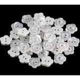Flower Shape Buttons 11Mm(0.44 Inch)Translucent White Resin Button For