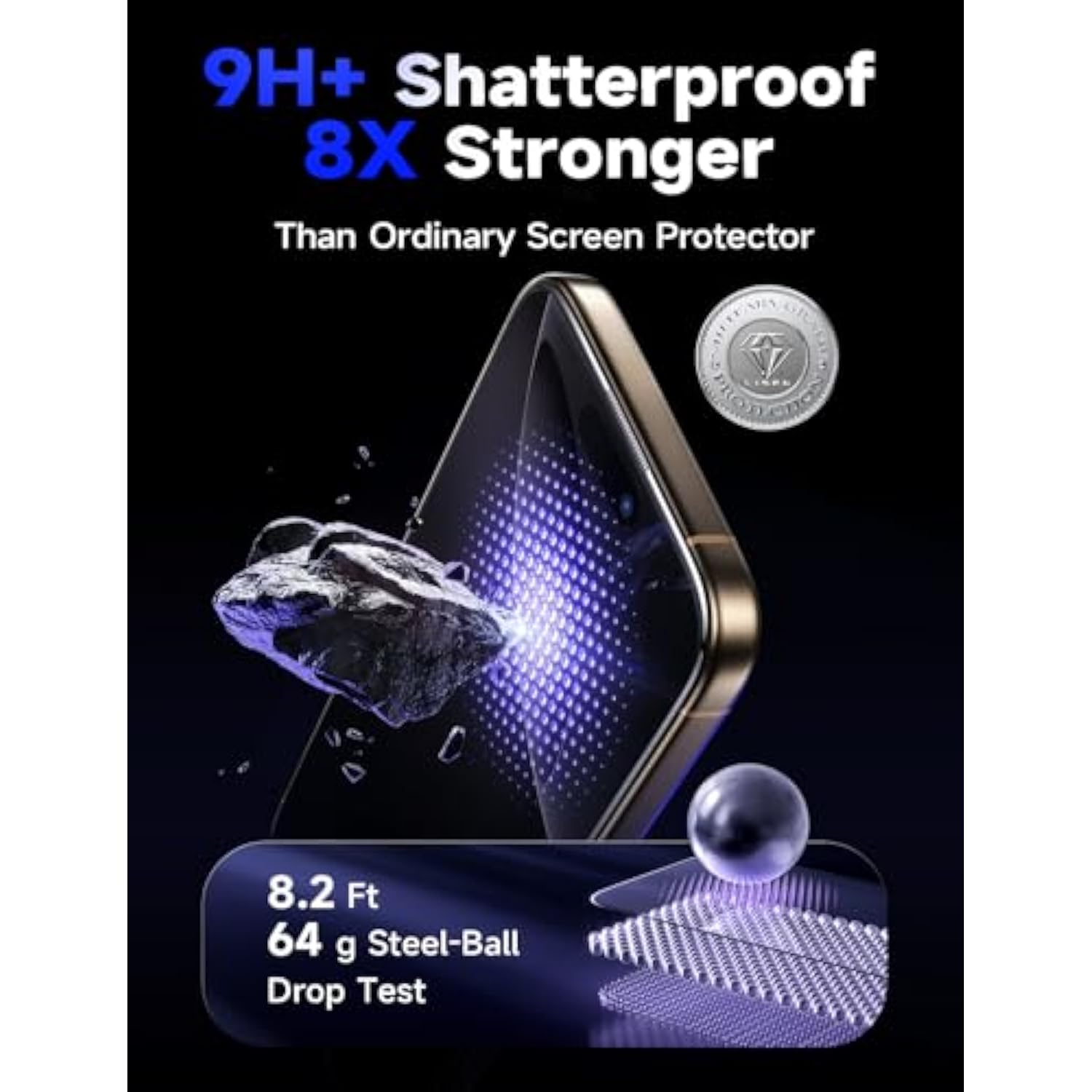 2 Pack 9H+ Glass For Iphone 16 Pro Screen Protector, Military Grade Shatterproof Full Edge Coverage, Hd Bubble Free Easy Installation Tempered Glass For Iphone 16 Pro (6.3 Inch)