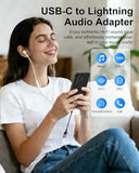 Lightning to USB C Audio Adapter for Headphones/Earphones, USB-C Male to Lightning Female Earbuds Adapter, Not for Charging/Data Transfer, USBC to