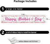 Happy Mothers Day Banner Mothers Day Decorations Mother's Party Indoor and Outdoor Courtyard Decorations