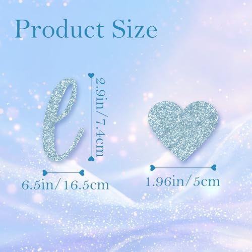 Glitter Blue Love Laughter & Happily Ever After Banner, 13FT White-Blue Champagne Heart Streamers Garland for Wedding Bridal Engagement Party