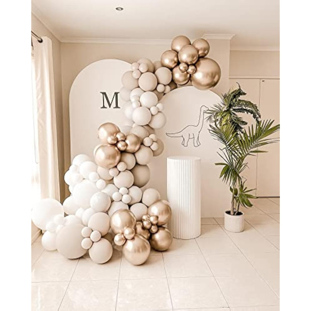 104Pcs Nude Neutral Balloon Garland Arch Kit Boho Balloons Garland Dou