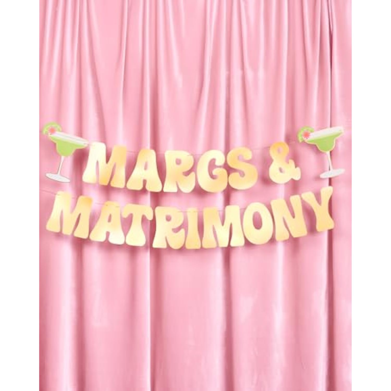 Margs & Matrimony Gold Foil Banner 5Ft Bachelorette Fiesta Bride To Be Backdrop