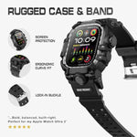 Rugged Case With Band For Apple Watch Ultra 2/1 49Mm, M3 Military Grade Shockproof Protective Bumper Cover + Screen Protector, Tactical Strap Accessory For Iwatch, Gift For Men, Matte Black