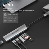 Usb C Hub- Dongle Usb C Adapter For Macbook Pro, 6 In 1 Usbc To Hdmi Multiport