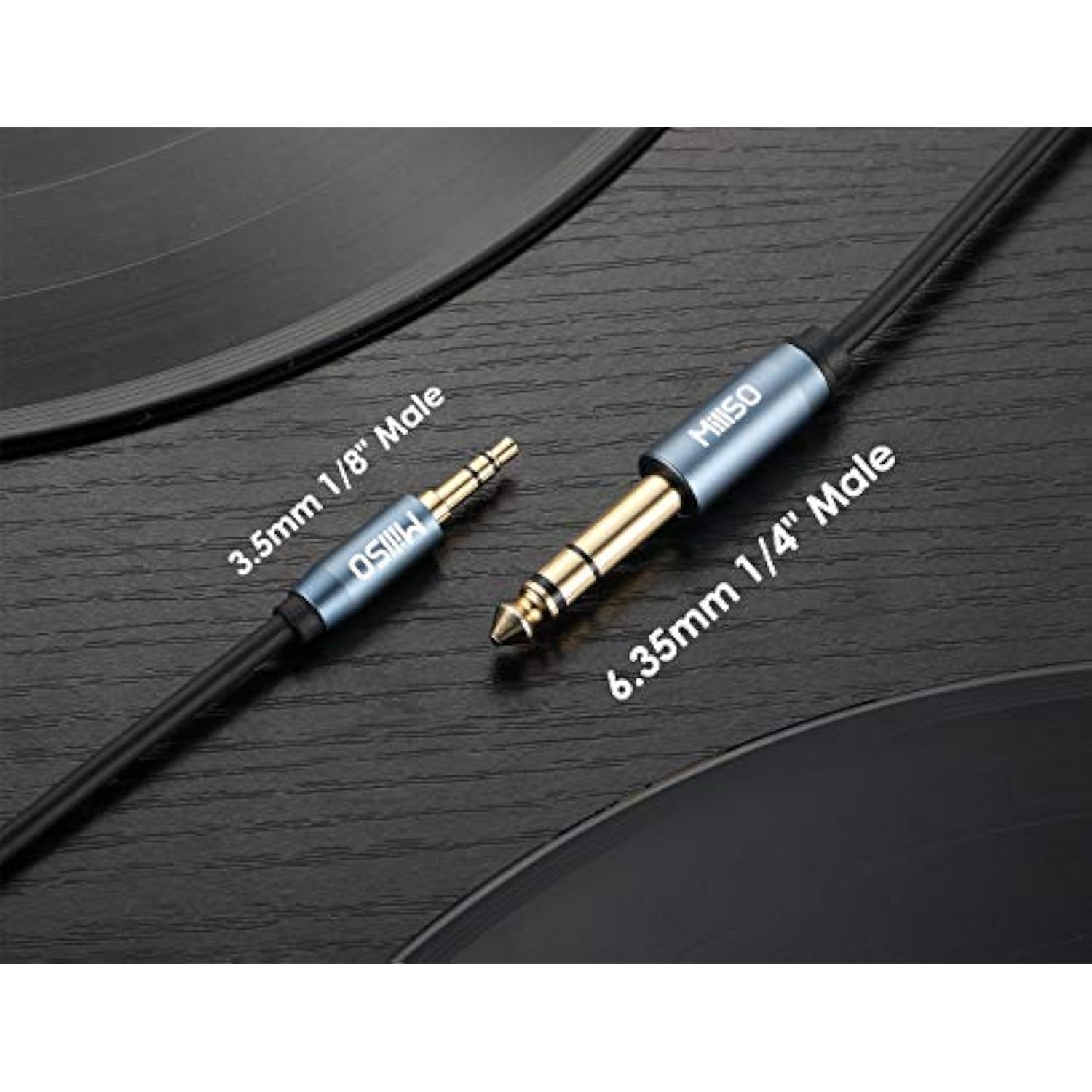 6.35Mm Male 1/4 To 3.5Mm Male 1/8 Trs Stereo Audio Cable (8 Ft), Headphone Adapter 1/8 To 1/4 Adapter For Guitar, Piano, Amplifiers, Home Theater Devices, Or Mixing Console - 8 Feet