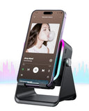 Induction Speaker 5-in-1 Bluetooth Audio for iPhone Android with Phone Stand, Adjustable Desktop Phone Holder with Charger & RGB Light, Cool Tech