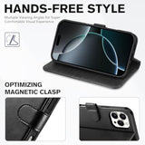 iPhone 16 Pro Max Case Wallet, RFID Blocking, 4 Card Holder, Kickstand, Shockproof