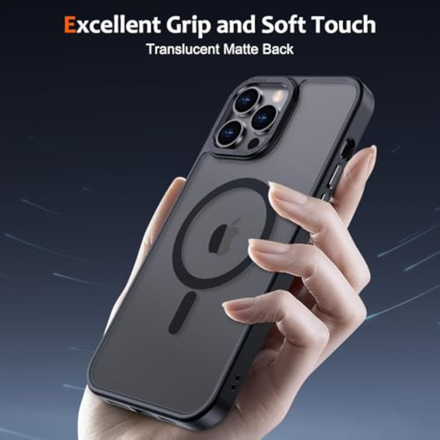 iPhone 13 Pro Max Magnetic Case Magsafe Compatible Soft TPU Shockproof Black