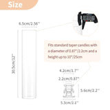 Candle Stick Candle Holder: Set Of 6 Glass Hurricane Taper Candleholder - Bulk Candlestick Stand With Tall Cylinder Chimney For Thanksgiving Christmas Holiday Table Decoration