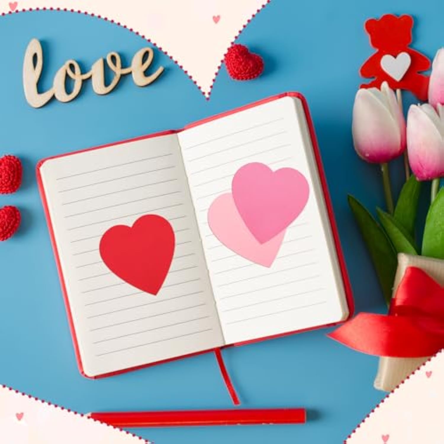 4800 Sheets Heart Shaped Sticky Notes 120 Pads Pink Sticky Notes Bulk 4 Colors Self Adhesive Notepads Memo For Office Back To School Kids Girls Women Gift