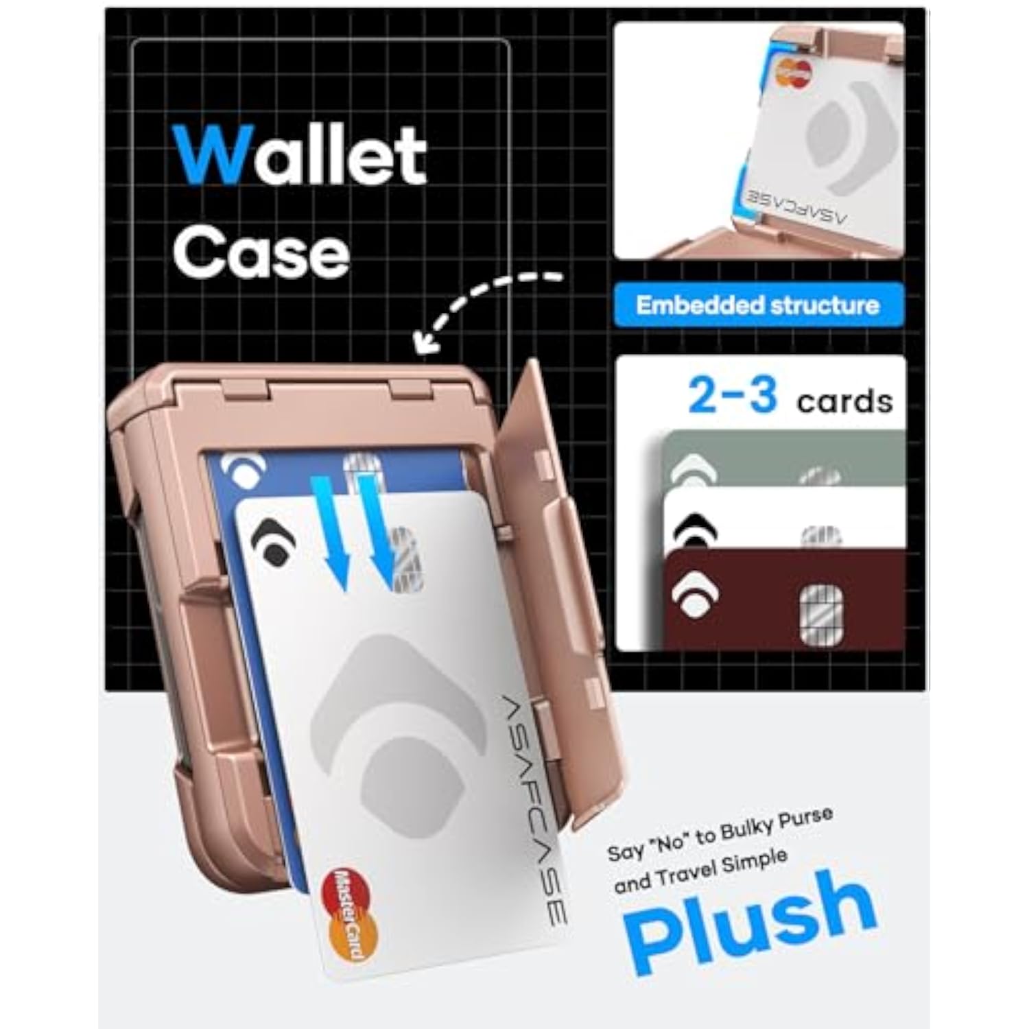 Rose Gold Wallet Case for Samsung Galaxy Z Flip 6 and Z Flip 7 FE