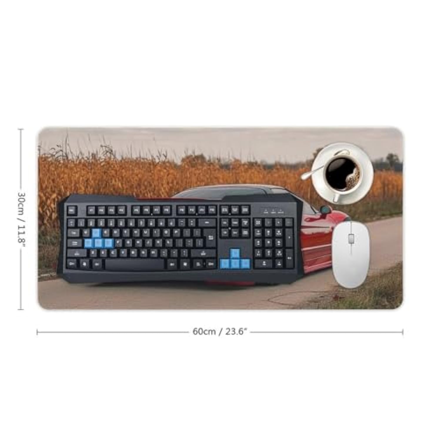 Jdm Car Nsx Red Large Gaming Mouse Pad Non-Slip Rubber Base Desk Mat Computer Accessories For Office & Gaming Setups 30X60Cm