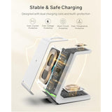 Wireless Charging Station for Apple - 3 in 1 Wireless Charger Stand Dock Watch and Phone Charger Station for Apple Watch 8/7/SE/6/5/4/3/2, iPhone 16 15-12 Pro Max SE XS X, Samsung, AirPods Pro/3/2