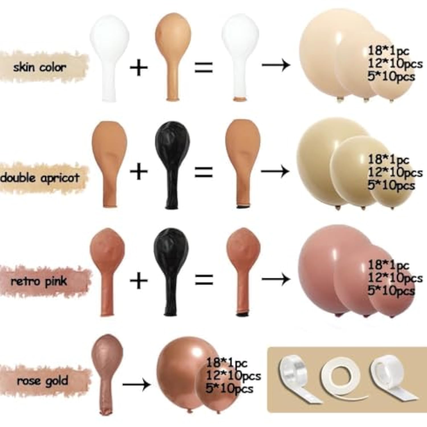 Boho Balloon Arch Kit Pink Nude Cream Dusty Rose Balloons for Baby Shower Birthday Wedding Party