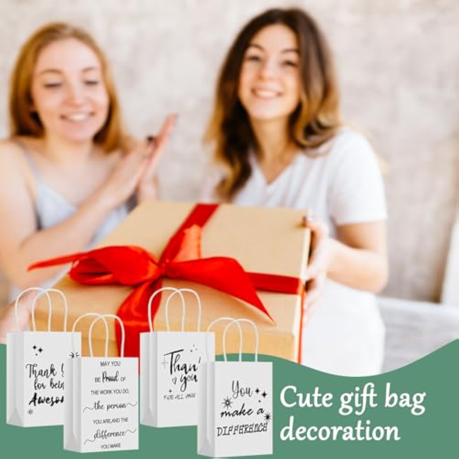 40 Pcs Thank You Gift Bags Bulk For Employee Associate Appreciation Gift Customer Coworker Staff Team Thank You For Being Awesome With Handles(Appreciation,White)