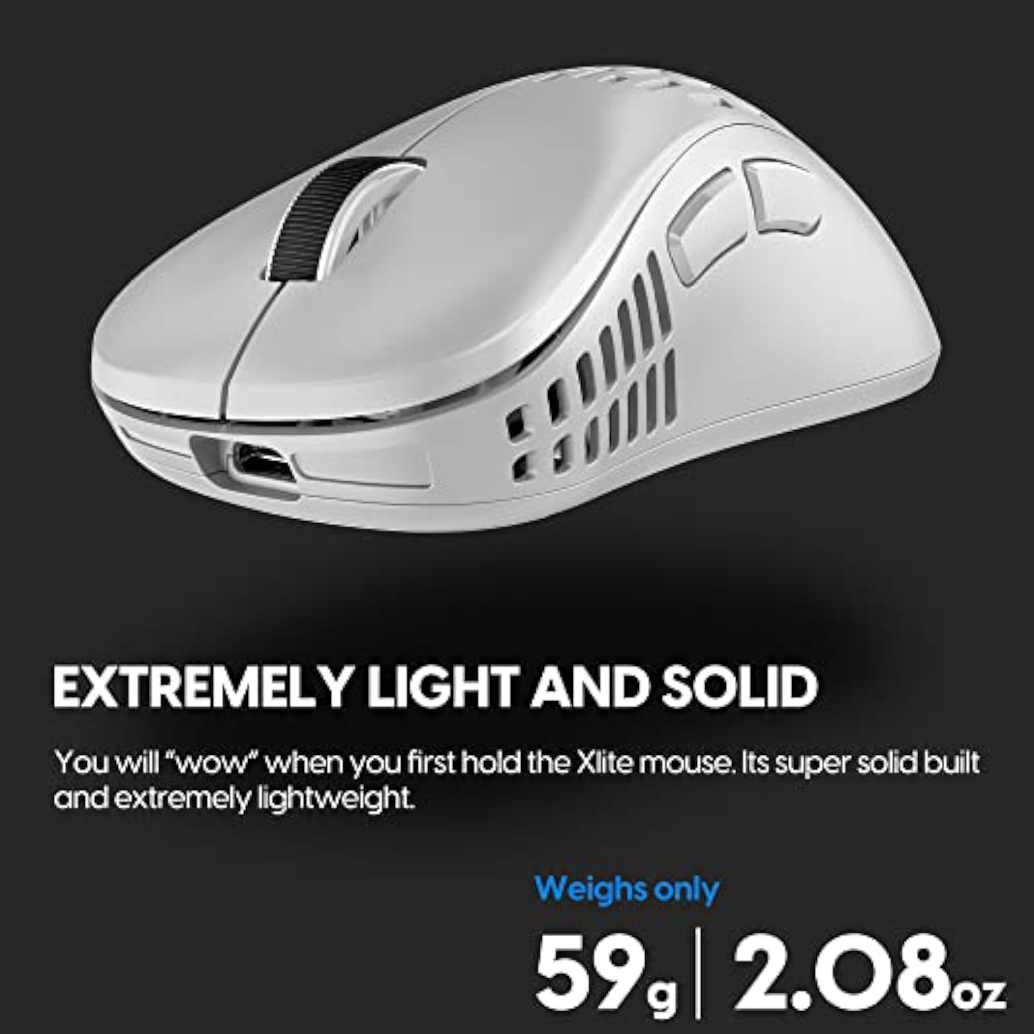 Pulsar Gaming Gears - Xlite V2 Wireless Gaming Mouse, Ultra Lightweight, 2.1 Oz (59 G) (Renewed)