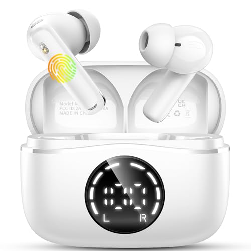Bluetooth 5.4 Headphones, 3D-Stereo Wireless Earbuds Deep Bass in Ear Buds, 4 ENC Noise Cancelling Mic, 48Hrs USB-C Earphones, IP-X7 Waterproof
