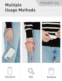 Cell Phone Wrist Strap 1, Tether Tab 2,Key Ring×2,Adjustable Phone Wristlet Strap 20cm-40cm,Hand Lanyard,Keychain(Green-G)