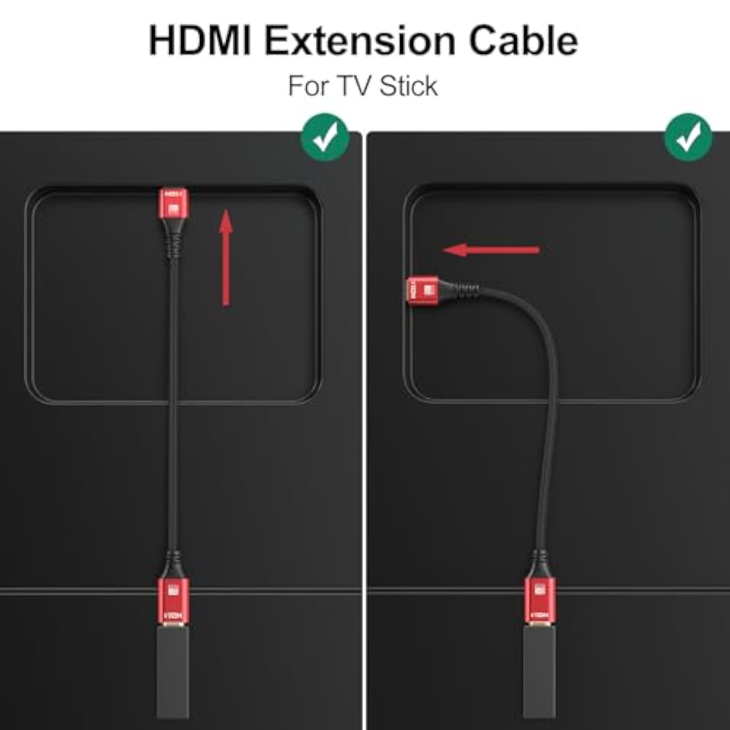Hdmi Extender 8K Hdmi Extension Cable 1.5Ft, Hdmi 2.1 Male To Female Adapter E