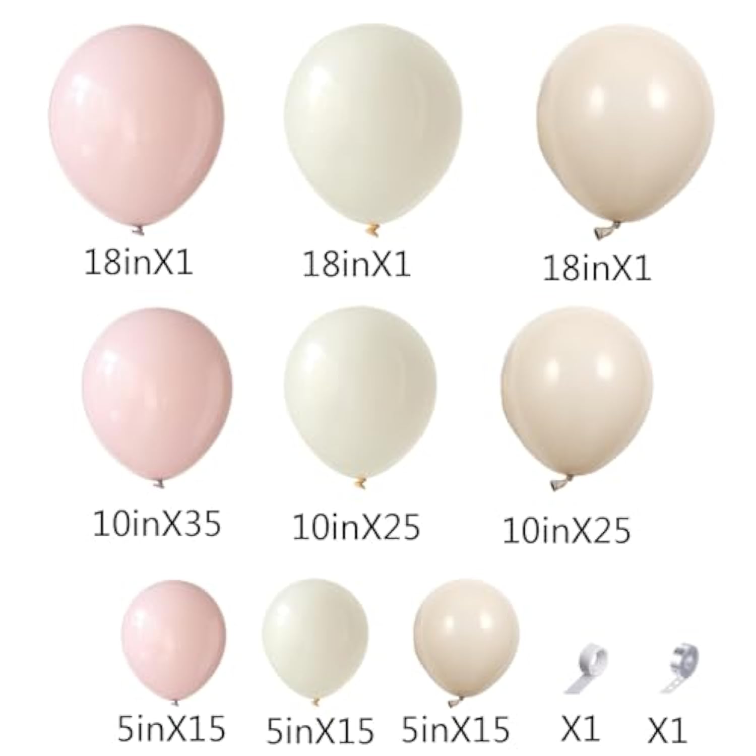 Boho Dusty Pink Balloon Arch Garland Kit 135Pcs Neutral Pink White Sand Ivory Nude Balloons For Girls Baby Shower Birthday Wedding Gender Reveal Party Decorations