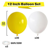 Yellow And White Balloons, 60Pcs 12 Inch Yellow White Balloons Latex Helium Party Balloon For Birthday Baby Shower Sunflower Honeybee Theme Engagement Anniversary Bachelorette Party Supply Decoration