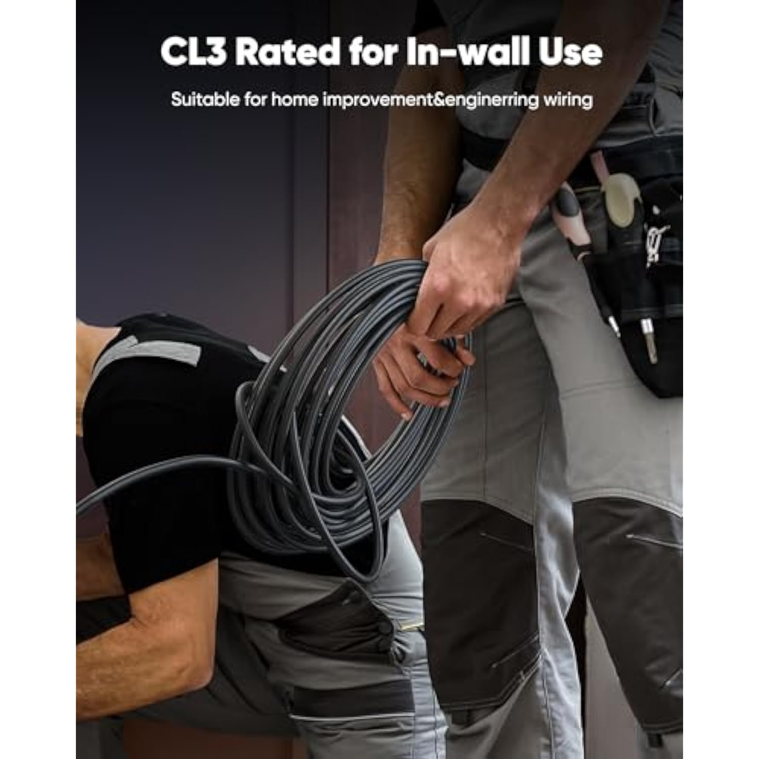 4K Long Hdmi Cable 50Ft/15M, In-Wall Cl3 Rated Hdmi Cable 2.0 Support (Hdr10 8