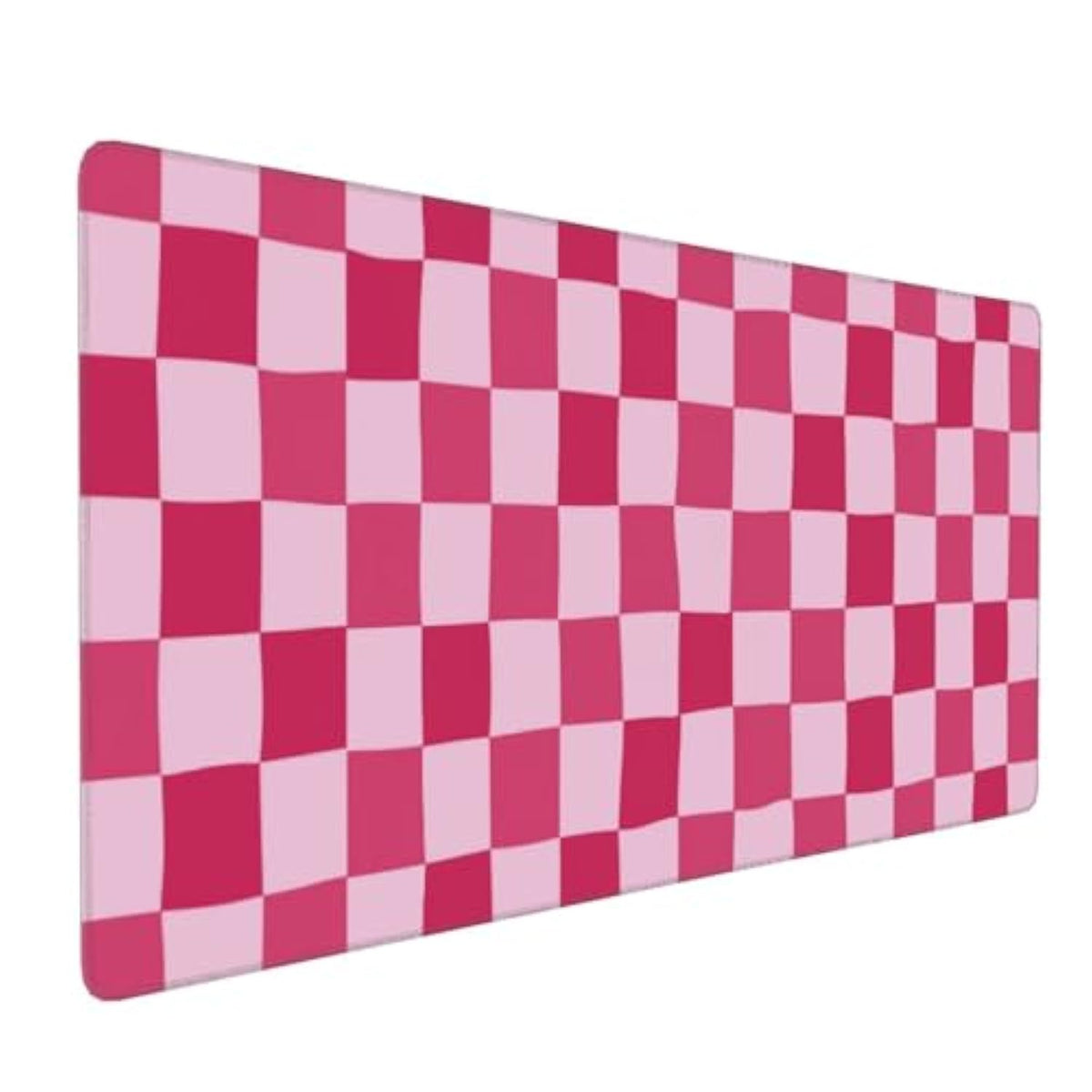 Pink Purple Checkerboard Mouse Pad Large Desk Mat For Keyboard And Mouse Non-Slip Gaming Mousepad Office Desk Accessories For Computer 35.4X15.7Inch