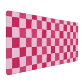 Pink Purple Checkerboard Mouse Pad Large Desk Mat For Keyboard And Mouse Non-Slip Gaming Mousepad Office Desk Accessories For Computer 35.4X15.7Inch