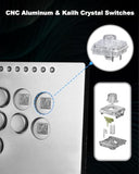 Haute42 Leverless Controller Arcade Stick M16 Plus-Aluminum Leverless Controller,Leverless Arcade Stick for PC/PS3/PS4/Switch Game,Crystal