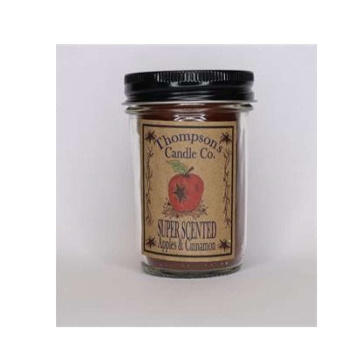 Apples & Cinnamon Mini Mason Jar Candle, Soy Blend Wax, Long Burning 30 Hour Jar Candle With Juicy Red Apples And Spicy Cinnamon Aroma
