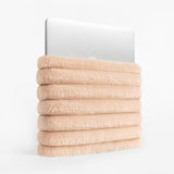 Puffy Laptop Sleeve 13 14 15 Inch, Compatible With Macbook Air M4 2025 & Macbook Pro 2024, Soft Faux Fur Fluffy Plush Furry Pillow Case For Computer, Camel