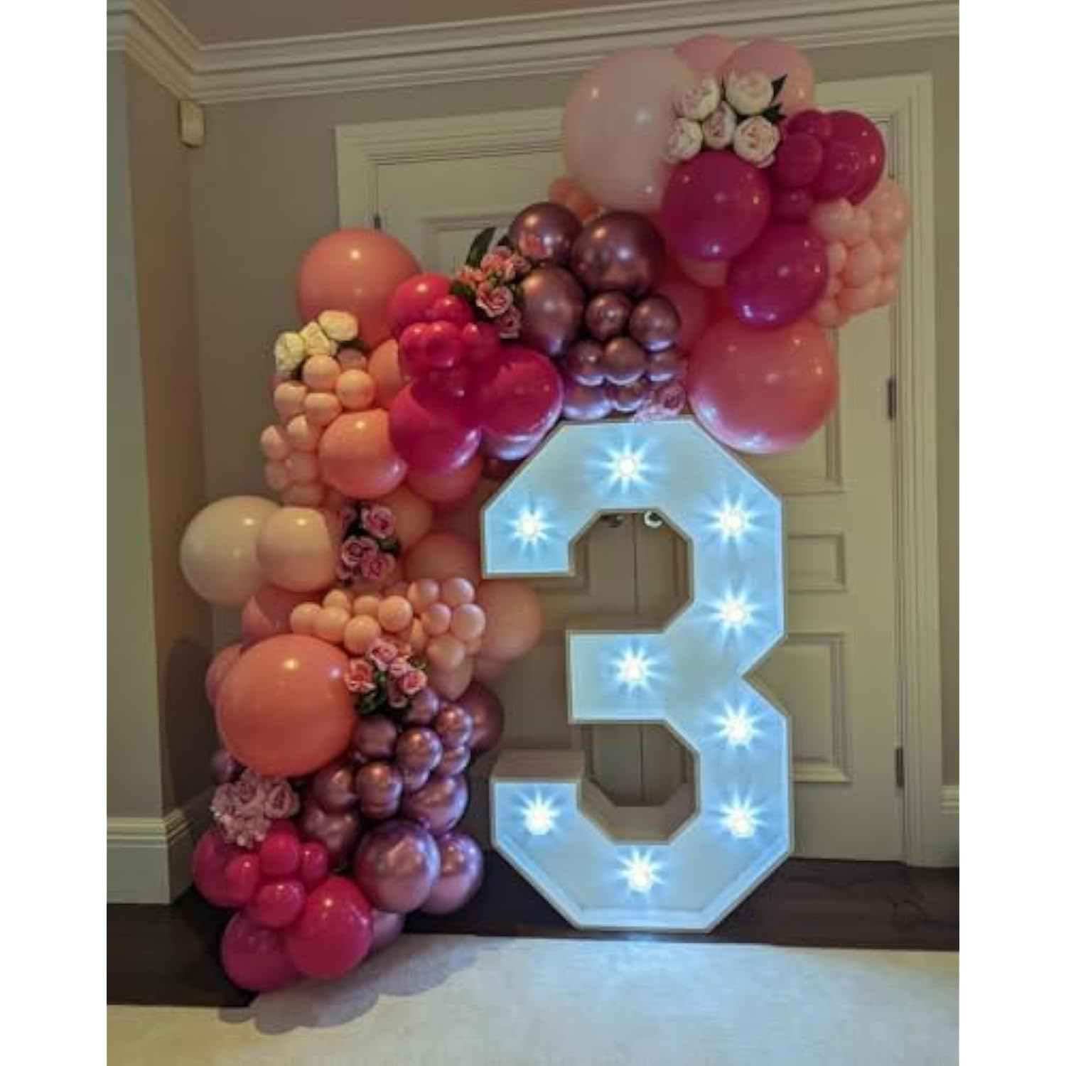 Pink Balloon Arch Kit, 152Pcs Hot Pink Metallic Pink Shades Of Pink And Confetti Balloon Garland Kit, Different Size Balloons For Girl Birthday Baby Shower Princess Wedding Party Decorations