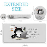 Cat Ergonomic Mouse Pad With Wrist Rest Desk Mat Sets Accessories, Cute Mouse Pads For Desk, Gaming Mouse Pad Wrist Support, Keyboard Mat Wrist Rest Cup Coaster Funny Office Desk Accessories