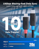 Unidirectional 10Gbps Active USB C Cable 10 ft, Supports Up to [4K@60Hz Video, 60W Charging, 10Gbps Data Transfer] for Apple Vision Pro, Meta Quest 3