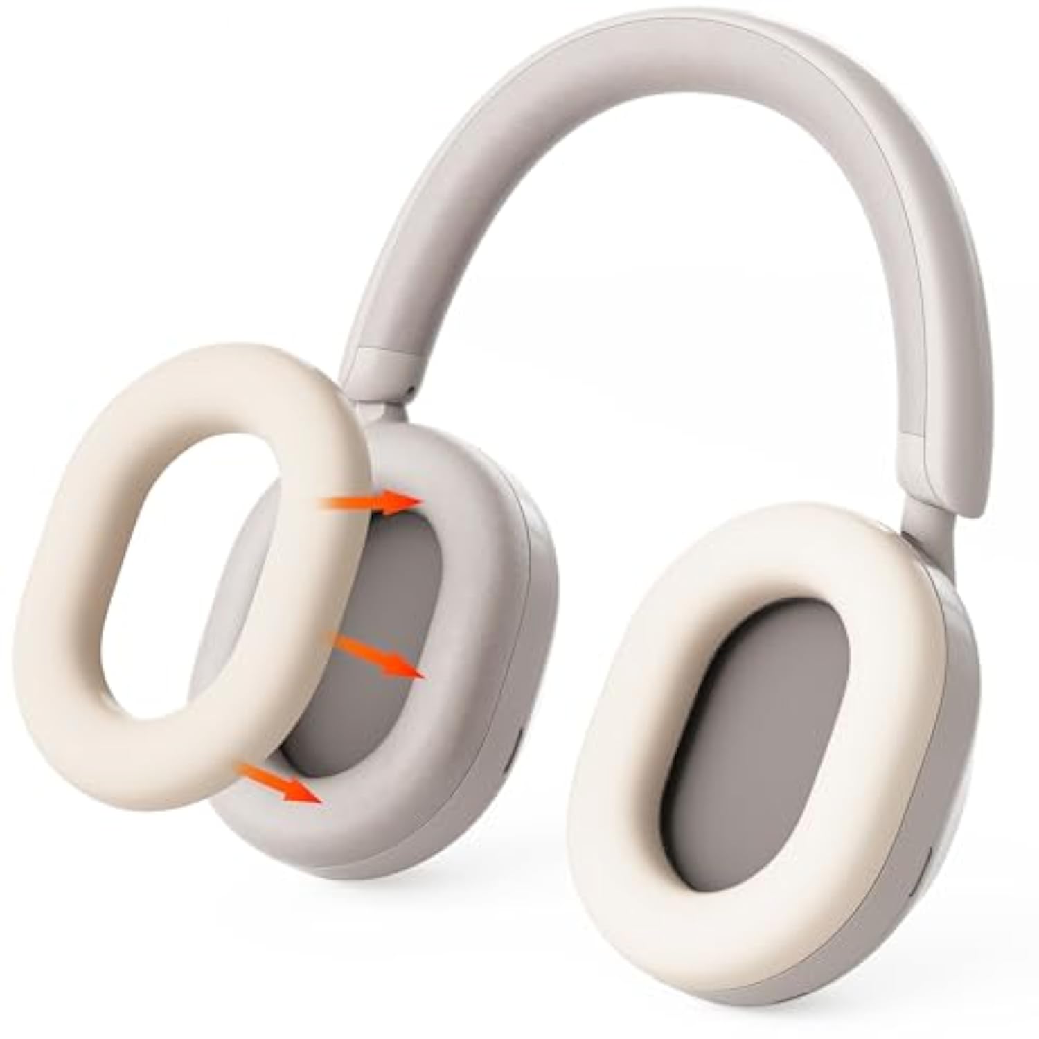 Silicone Ear Pad Covers For Sony Wh-1000Xm5, Sweat-Proof, Anti-Scratch, Gym-Ready Ear Cushion Protectors, Easy To Clean, Soft Fit For Workout & Travel - Gold