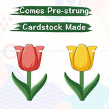 Tulip Banner Spring Party Decorations Spring Floral Bunting Garland Tulips Birthday Decorations Spring Summer Home Farmhouse Decor Photo Backdrop