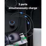 Usb C Car Charger, 2Pack 3-Port 67W Dual Usb-C & Usb-A Car Phone Charger Accessories Cigarette Lighter Fast Charging Adapter For Iphone 16 16E 15 14 13 12 Pro Max, Ipad, Samsung S25 S24, Pixel, Tablet