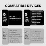 Dg45 Usb Bluetooth Adapter Dongle For Pc, Computer, Desktop & Laptop, Compatible With Windows 11/10/8.1/8 Only - Connects Bluetooth Headphones, Speakers, Keyboards & Mice Only (Not 2.4G/Wifi)