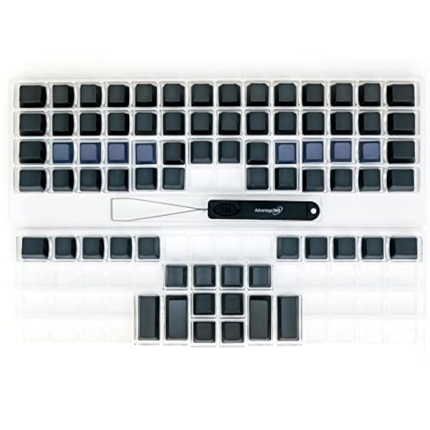 Advantage360 Blank Keycap Set - Pbt Plastic | 76 Key Set | Logo Keycap Puller