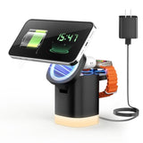 Wireless Charging Station For Iphone Mag-Safe: 3-In-1 Foldable Charger Phone Stand Charge For Iphone 16/15/14/13/12 Pro/Max/Plus - For Airpods - For Apple Watch 2-10/Ultra