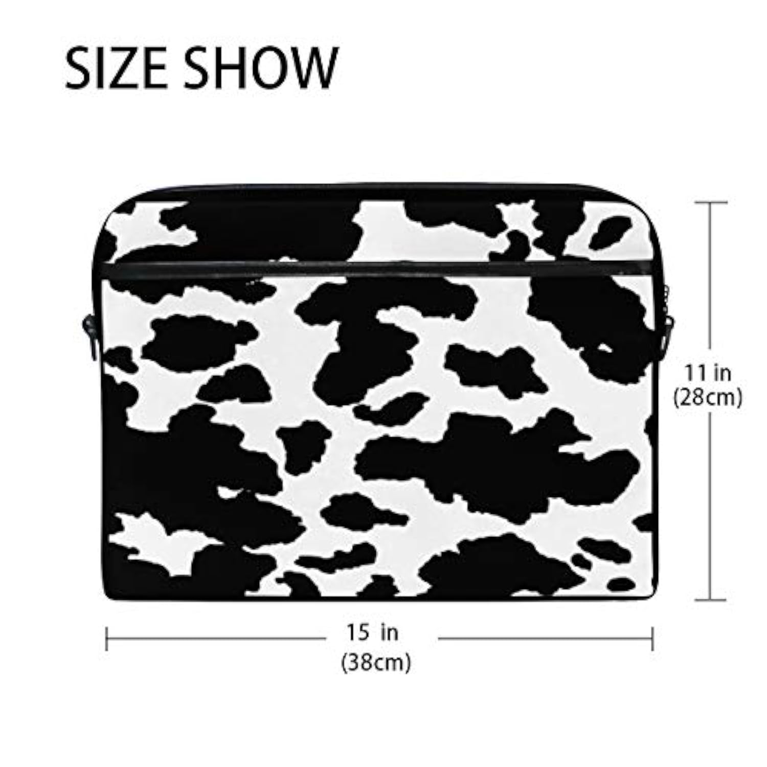 Laptop Bag Case Geometrical Animal Skin Cow Print Computer Protector Bag Travel Totes Briefcase With Shoulder Strap For Women Men Girl Boys