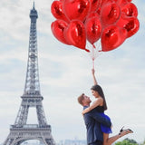 30Pcs 18 Inch Red Heart Balloons Valentine’S Day Heart Shape Foil Mylar Balloons Decoration For Romantic Valentine'S Day Wedding Bridal Shower Anniversary Engagement Party Supplies