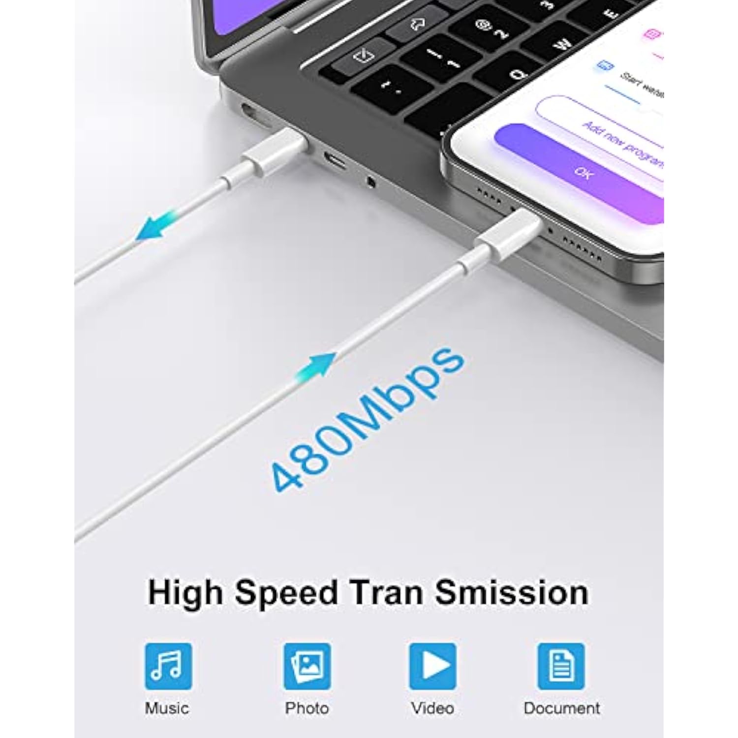 Usb C To Lightning Cable 6.6Ft 3Pack Original [Apple Mfi Certified] Iphone Fast Charger Charging Cord Cable For Iphone 14/13/13 Pro/12/12 Pro/12 Pro Max/11/Xs Max/Xr/X,Ipad,Airpods Pro And More