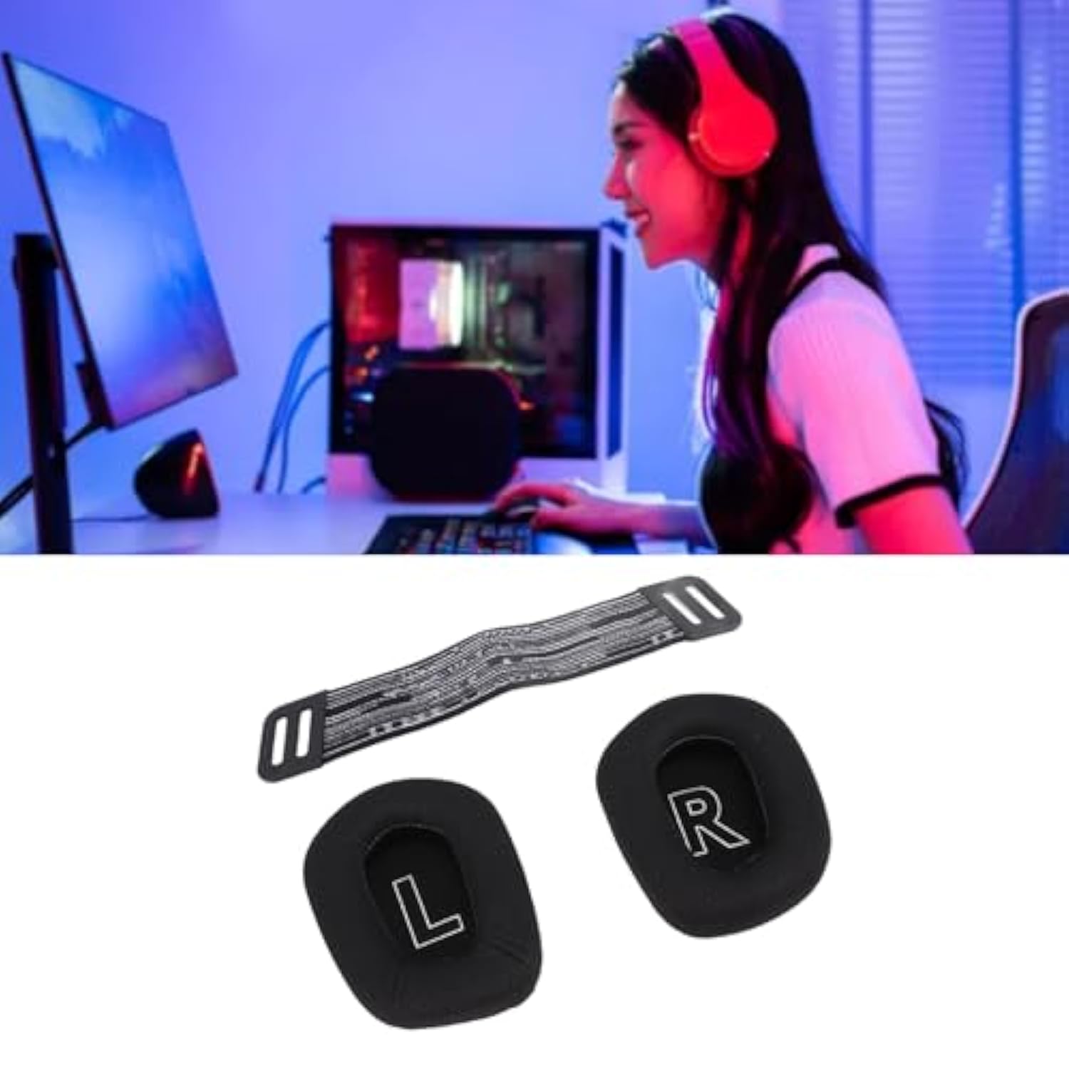 Ear Pads With Headband Straps For G733 G335, Noise Isolation Ear Pads Cushions Headband Replacement, Comfortable Memory Foam Headband Kit For Gaming Headset (3Gtxzysdgb-11)