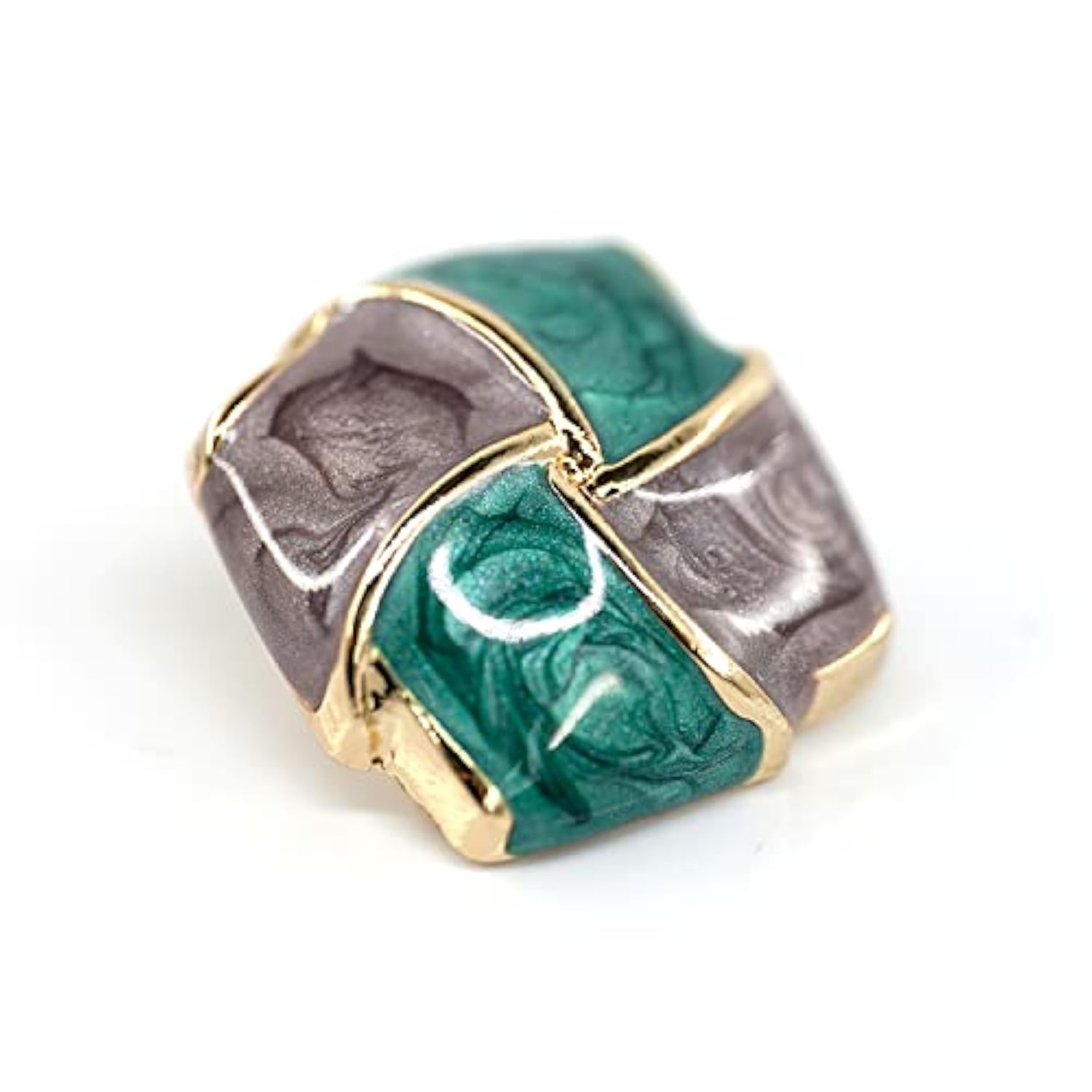 20 Pcs Curved Square Enamel Grids Metal Shank Sewing Coat Buttons -20M