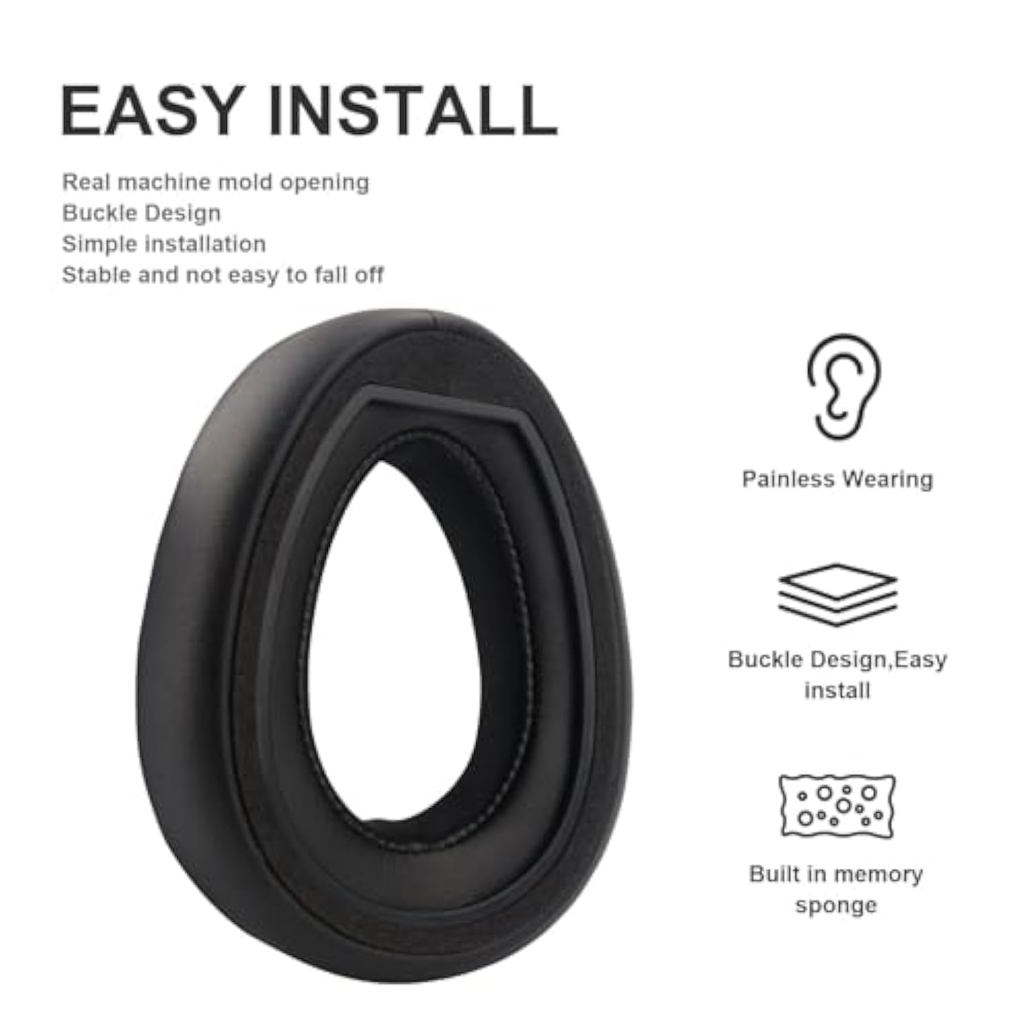 Pxc 550 Cooling Gel Ear Pads Replacement Ear Pads Cushions Compatible With Sennheiser Pxc 480 Pxc 550 Pxc 550-Ii Mb 660 Uc Mb 660 Mc Headphones High-Density Memory Foam Earpads Ear Cups Cover (Black)