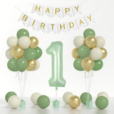 Sage Green First Birthday Decor Boys 40" Olive Number 1 Balloon Banner Balloon Set